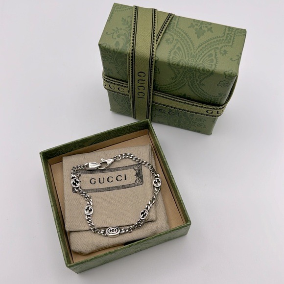 GUCCI Interlocking G Bracelet Argento - Picture 4 of 16